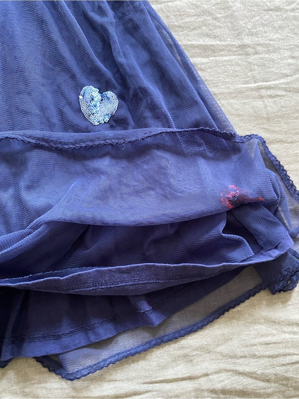 Mini Boden Navy Tulle Dress with Multicolor Sequin Shapes, 3-4Y - Picture 4 of 4